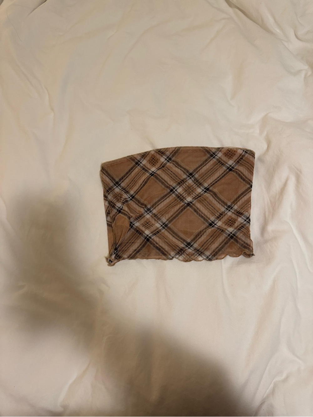 Brown plaid tube top Emory park, size S
